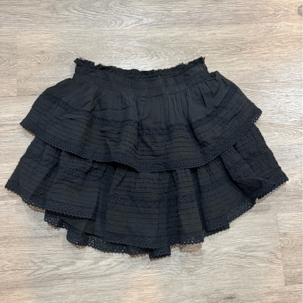 Aerie Black Tiered Mini Skirt